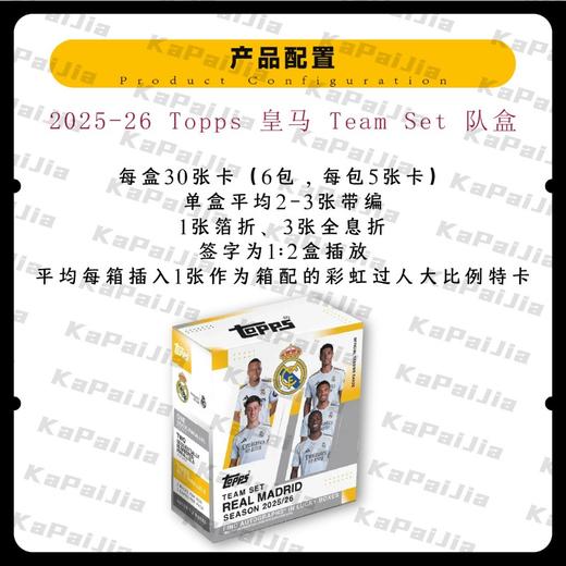 Topps 2025/26 皇马队盒 足球球星卡 商品图1