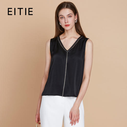 EITIE爱特爱夏季新款V领无袖简约小上衣7713413 商品图1