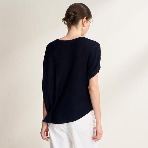 EITIE爱特爱温柔一字领慵懒宽松显瘦蝙蝠袖短袖T恤2026夏季新款B2601214 商品图6