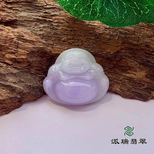 派瑞翡翠 翡翠佛 糯种 紫色 商品图0