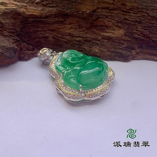派瑞翡翠 翡翠佛 糯种 绿色 商品图3