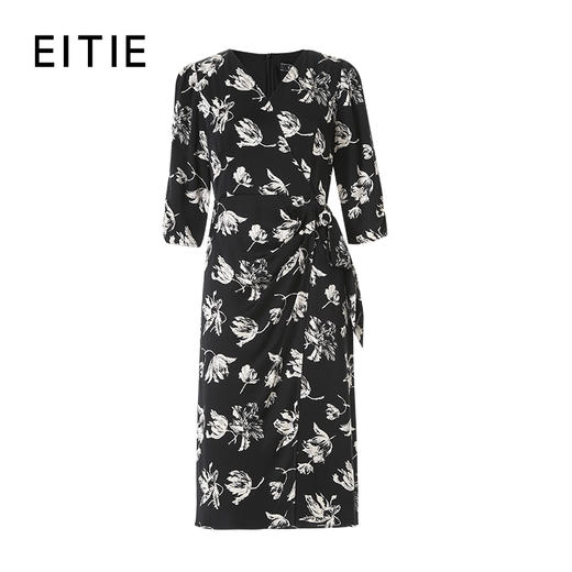 EITIE爱特爱气质优雅法式印花收腰显瘦连衣裙2026夏季新款8607315 商品图1
