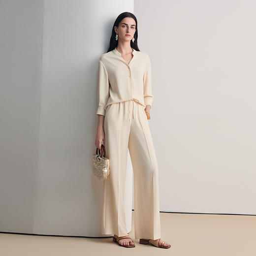 EITIE爱特爱轻松百搭松紧腰显瘦直筒通勤休闲裤2026夏季新款8605304 商品图2