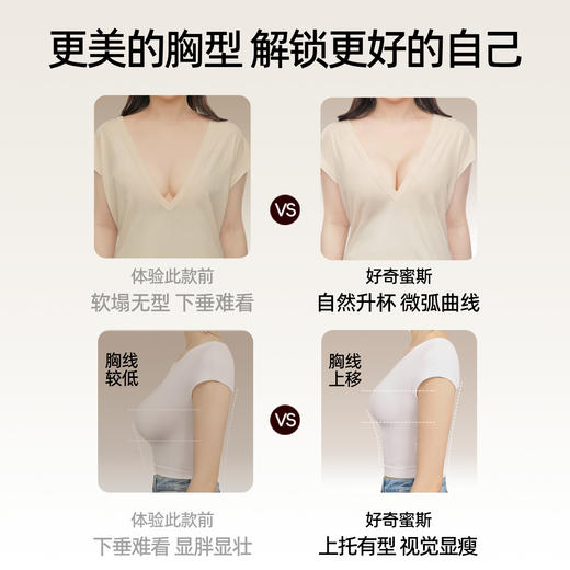 好奇蜜斯（Miss Curiosity）新款超薄款薄杯大胸显小上托调整蕾丝女士文胸罩套装 黛丝 商品图2