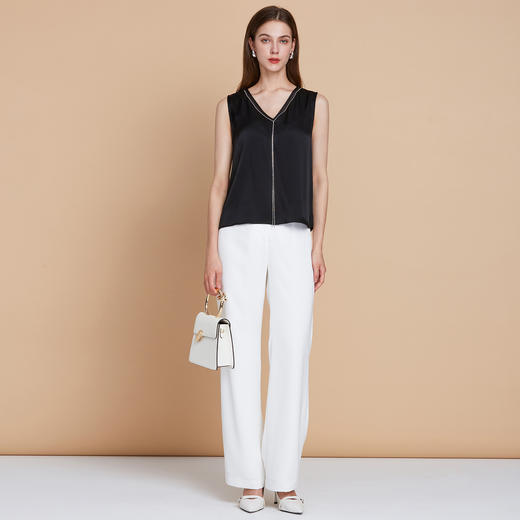 EITIE爱特爱夏季新款V领无袖简约小上衣7713413 商品图6