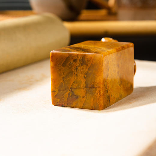 巴林黄冻老料雕“金蟾”方章 商品图10