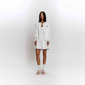 针织撞色边短裙