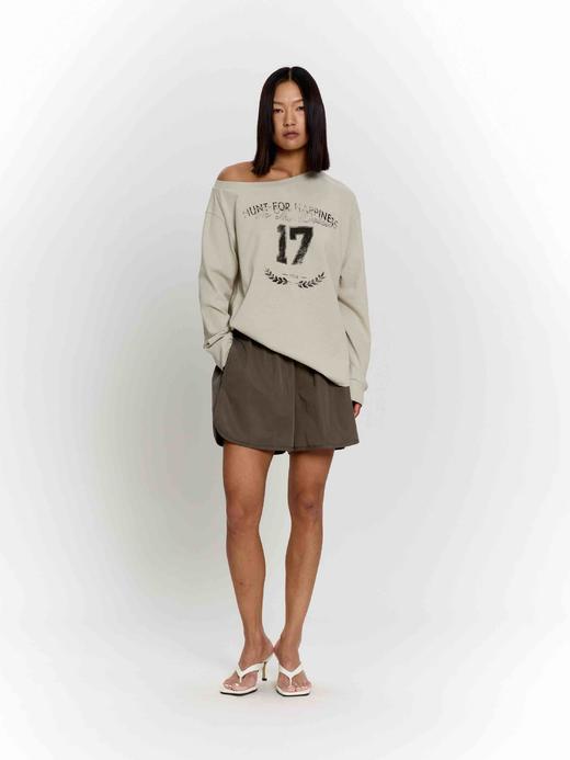 斜肩印花T恤 商品图0