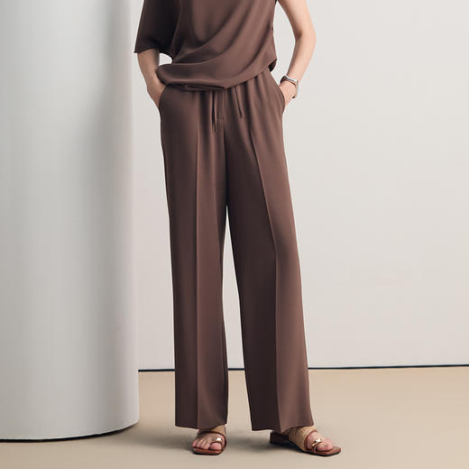 EITIE爱特爱轻松百搭松紧腰显瘦直筒通勤休闲裤2026夏季新款8605304 商品图8