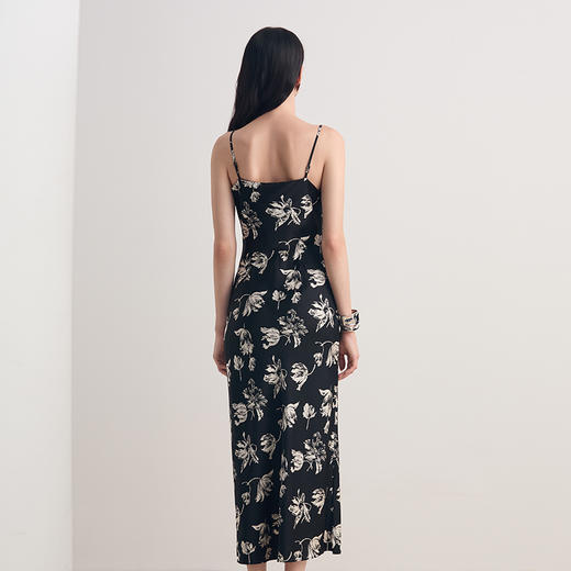 EITIE爱特爱撞色印花优雅气质无袖吊带连衣裙2026夏季新款8607313 商品图1