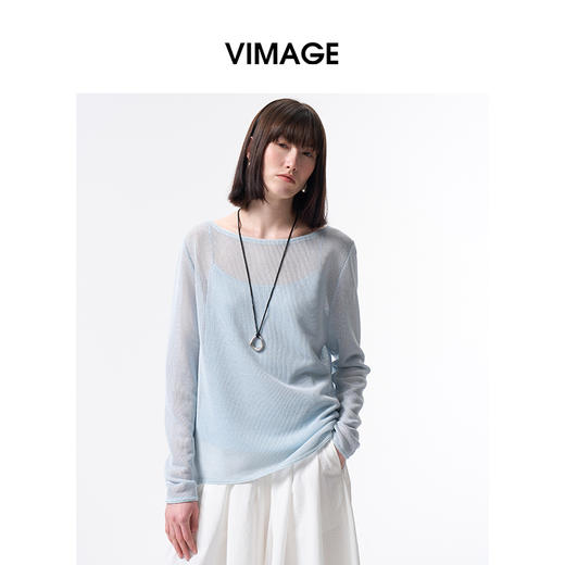 VIMAGE纬漫纪慵懒休闲减龄宽松百搭上衣2026夏季新款V2513215 商品图5
