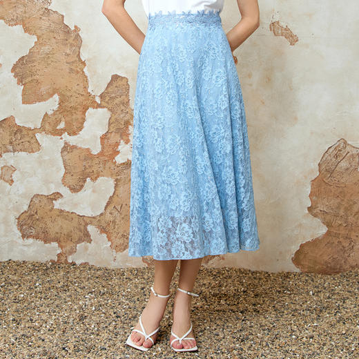 EITIE爱特爱夏季新款精致蕾丝a字高腰显瘦百搭通勤半身裙8206905 商品图2