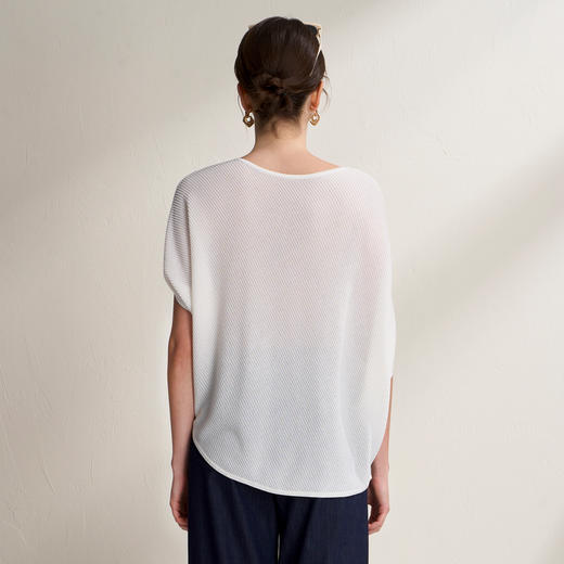 EITIE爱特爱温柔一字领慵懒宽松显瘦蝙蝠袖短袖T恤2026夏季新款B2601214 商品图14