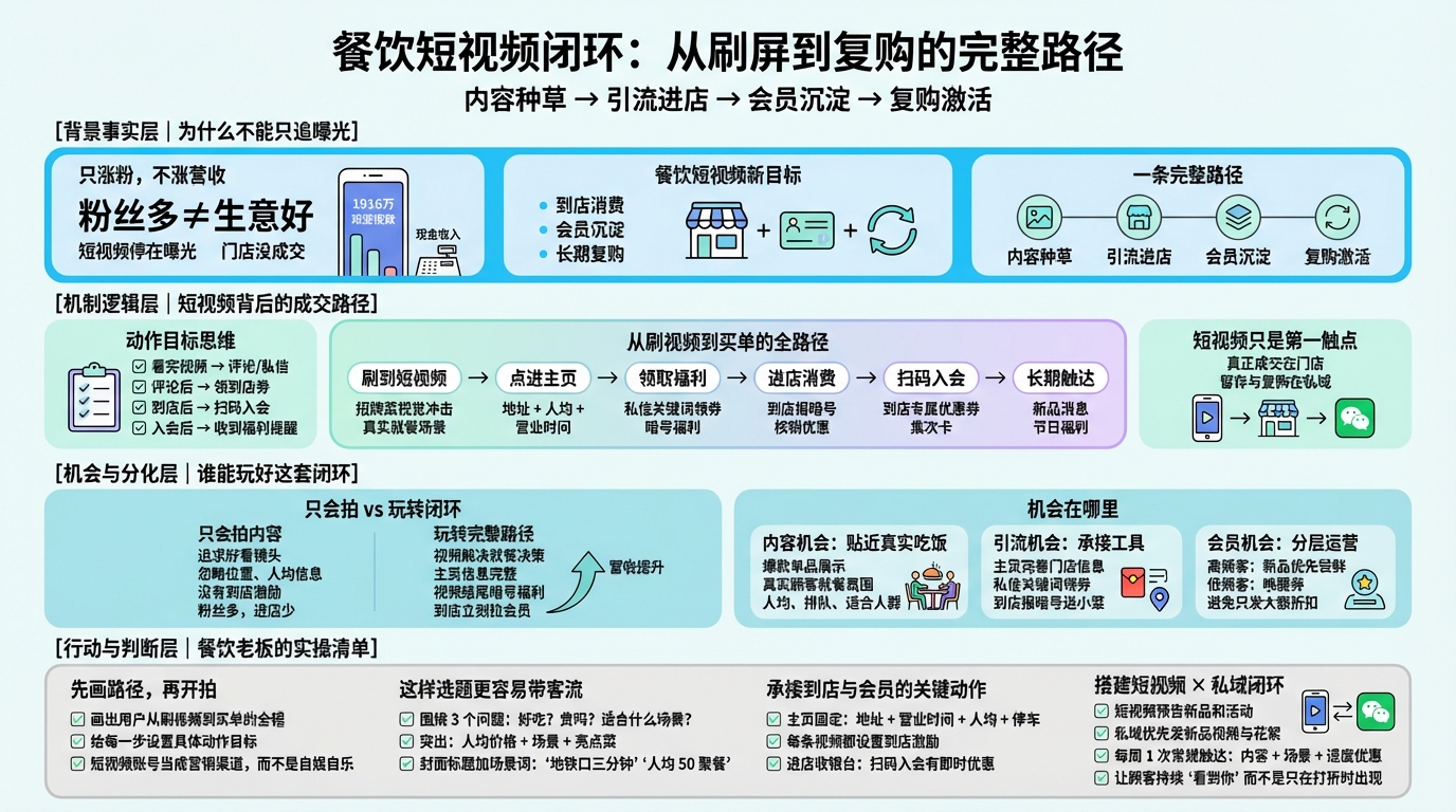 一、餐饮短视频要先设计“路径”，不是先拍视频