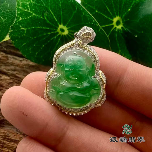 派瑞翡翠 翡翠佛 糯种 绿色 商品图1