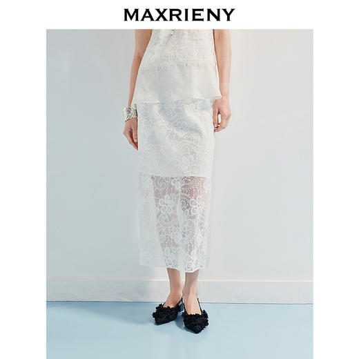 玛克门店发货：年夏季新款复古宫廷绣花包边半裙优雅度假风中长裙气质(货号:MF86SK258) 商品图0