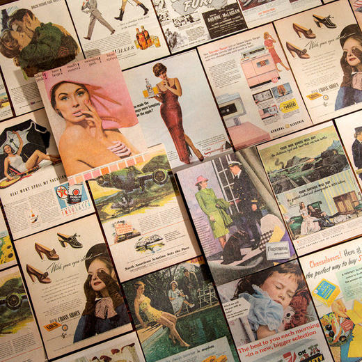 美式潮流复古海报素材纸可书写手帐拼贴裁剪便签纸背景打底装饰 商品图2