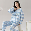 2026新款100% 纯棉条纹睡衣 紧密赛络纺柔软亲肤 宽松舒适助眠家居服套装ZXJJM2620&ZXJJM2621 商品缩略图1