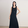 EITIE爱特爱时尚简约圆领通勤无袖黑色连衣裙2026夏季新款8607316 商品缩略图5