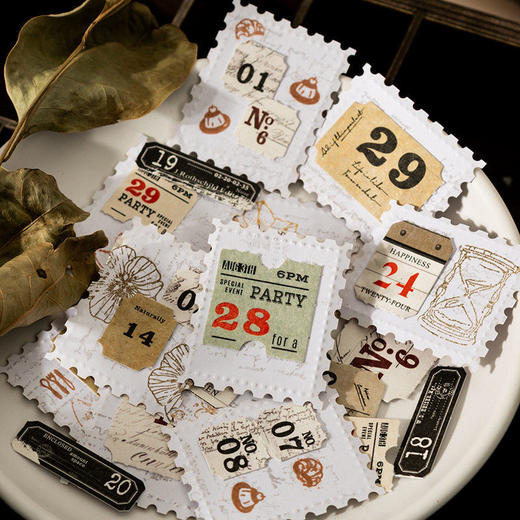 序列标签系列长条贴纸包 复古日付数字素材diy手帐卡片装饰拼贴画 商品图3