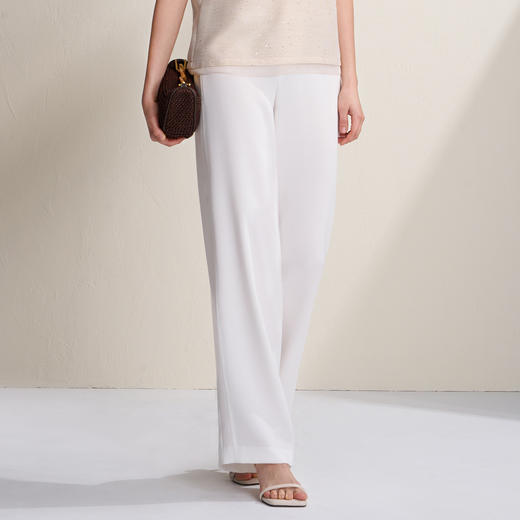 EITIE爱特爱简约舒适百搭垂感直筒显瘦通勤白色休闲裤2026夏新款B2605210 商品图1