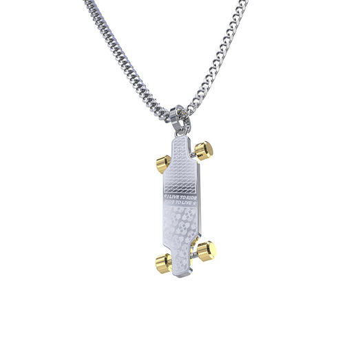 Rawness/契健 新款滑板项链 银色 商品图0