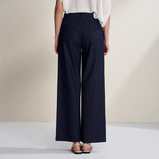 EITIE爱特爱简约实穿百搭高腰休闲深海蓝直筒牛仔裤2026夏季新款B2605212 商品图4