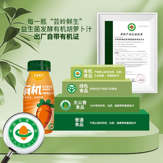 芸岭鲜生有机胡萝卜汁 (益生菌发酵）230g*10/箱 （全国包邮配送偏远地区除外） 商品图5