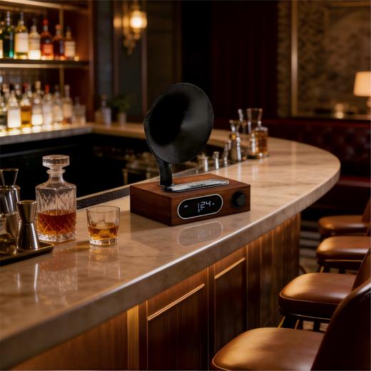 neon 丽扬 MS310 实木复古蓝牙音响 双闹钟无线收音机 商品图2