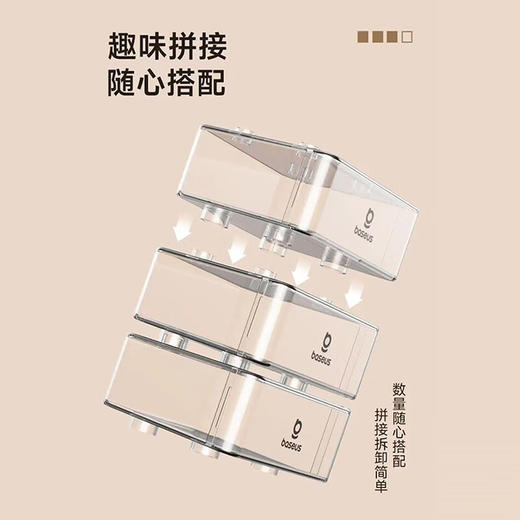 倍思 拼接数据线收纳盒 数码配件橡皮筋内存卡首饰收纳 多盒可拼接 商品图2