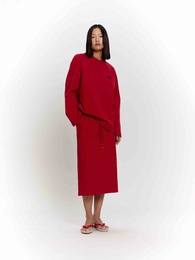 松紧腰头针织半裙