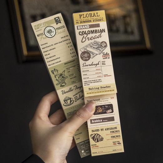 番茄酱可撕长条便签本 一杯咖啡一种心情 复古英文手帐装饰记事纸 商品图0
