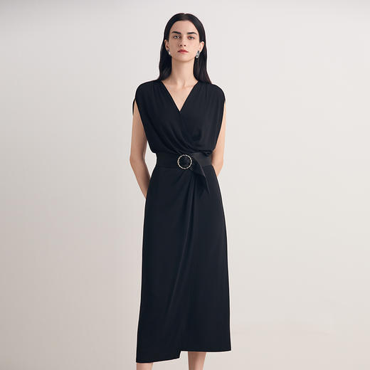 EITIE爱特爱法式气质V领显瘦收腰无袖连衣裙2026夏季新款8607317 商品图2