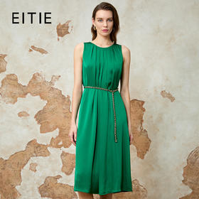 EITIE爱特爱法式优雅气质百褶收腰无袖连衣裙夏新款8207937