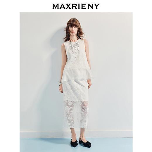 玛克门店发货：年夏季新款复古宫廷绣花包边半裙优雅度假风中长裙气质(货号:MF86SK258) 商品图1