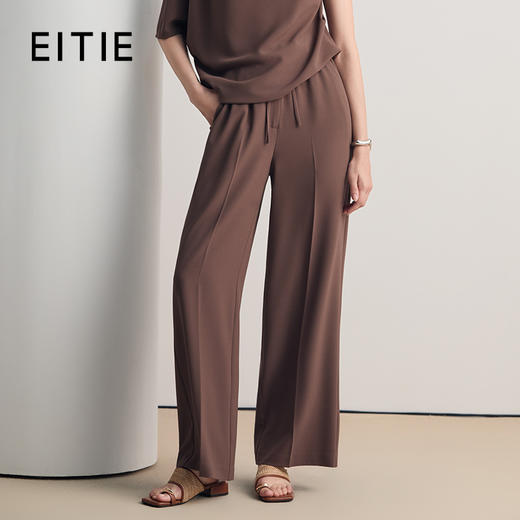 EITIE爱特爱轻松百搭松紧腰显瘦直筒通勤休闲裤2026夏季新款8605304 商品图1