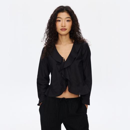 Oneup荷叶边系带衬衫 商品图1