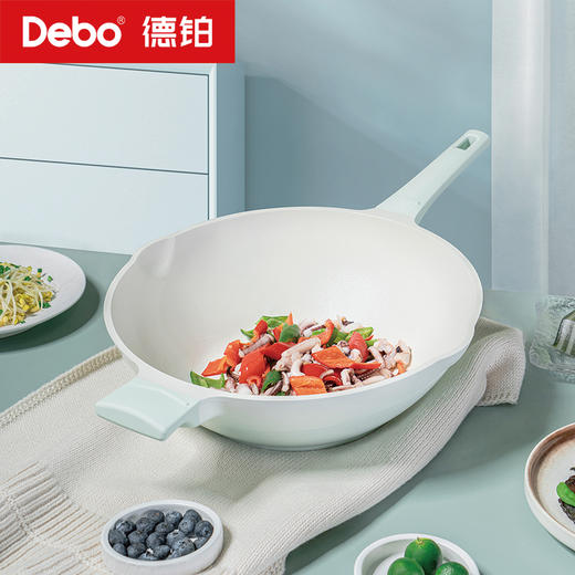 Debo德铂-罗莎妮奶锅 费利昂煎炒锅 卡姆洛炒锅 陶瓷0氟涂层 净享丝滑钛不粘（配玻璃锅盖） 商品图1