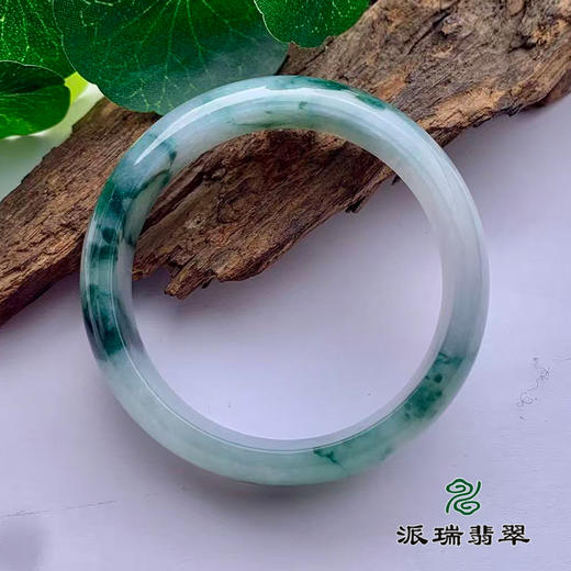 派瑞翡翠 翡翠手镯 糯种  飘花 商品图1