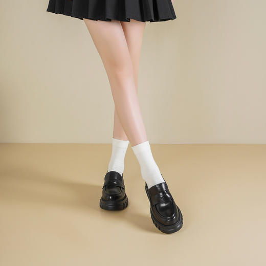 Westory2026年春季牛皮超轻厚底简约乐福鞋休闲通勤深口单鞋W26AM51071 商品图8