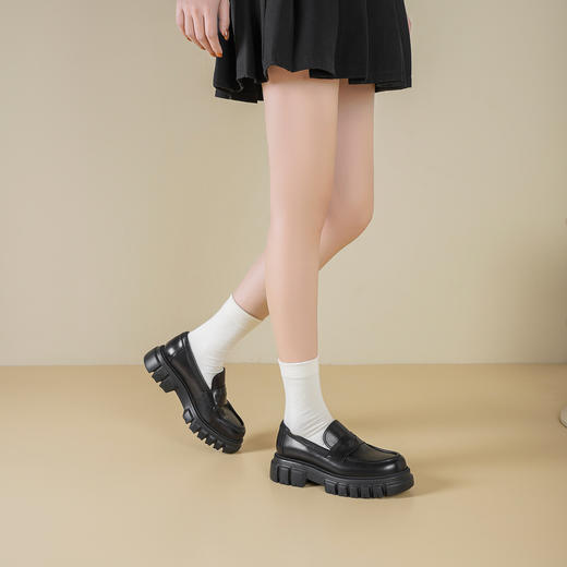 Westory2026年春季牛皮超轻厚底简约乐福鞋休闲通勤深口单鞋W26AM51071 商品图3