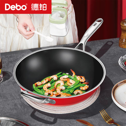 Debo德铂-喜马拉雅陶钢珐琅系列奶锅 汤锅 炒锅 高颜珐琅 0氟0涂层（配锅盖） 商品图1
