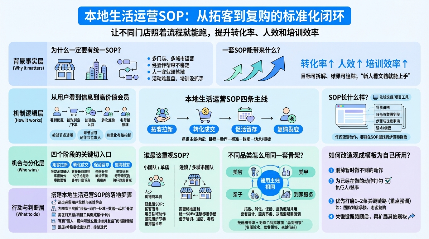 本地生活运营SOP整体框架怎么搭？