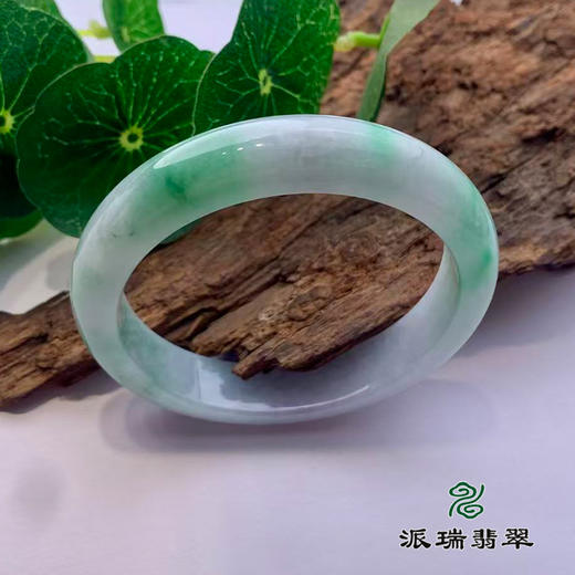 派瑞翡翠 翡翠手镯 糯种 绿色 飘花 商品图0