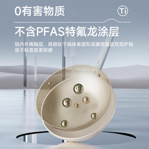 Debo德铂-埃菲尔炒锅 天然有“钛”不粘（配玻璃锅盖、硅胶铲） 商品图2