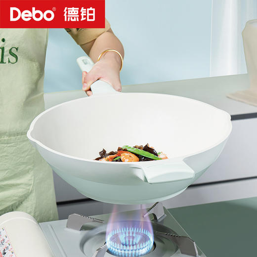 Debo德铂-罗莎妮奶锅 费利昂煎炒锅 卡姆洛炒锅 陶瓷0氟涂层 净享丝滑钛不粘（配玻璃锅盖） 商品图4