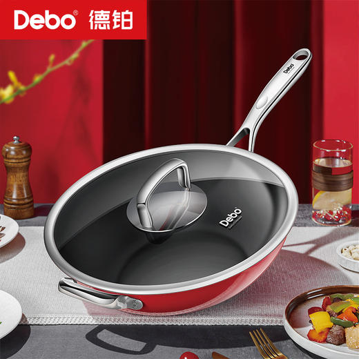 Debo德铂-喜马拉雅陶钢珐琅系列奶锅 汤锅 炒锅 高颜珐琅 0氟0涂层（配锅盖） 商品图0