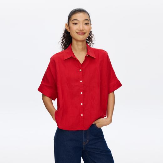 Oneup天丝亚麻短袖衬衫 商品图1