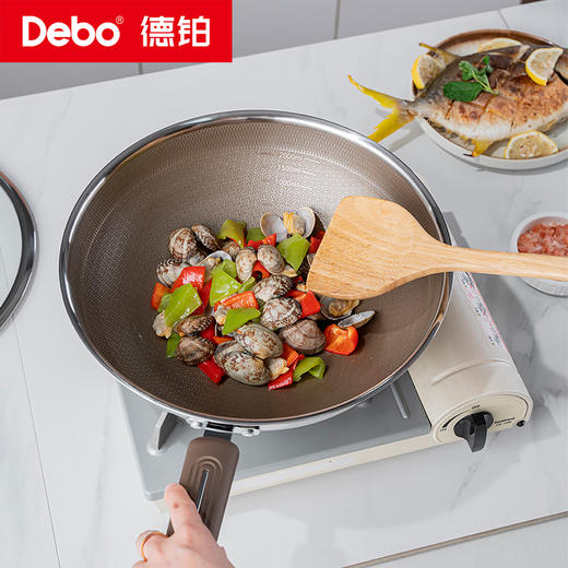 Debo德铂-德宁格拉齐奥乔治炒锅 健康有钛防粘耐磨（配玻璃锅盖） 商品图2