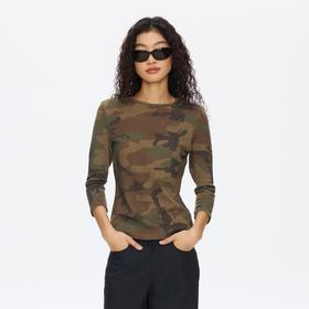 Oneup迷彩华夫格七分袖T恤